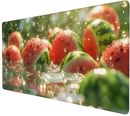 Mauspad Wassermelone, Mauspad XXL 1000x500 mm, Großes Schreibtischunterlage mit Sommer Motiv, Gaming Mousepad mit Einer Speziellen Oberfläche Verbessert Geschwindigkeit und Präzision, für Gaming, R-2