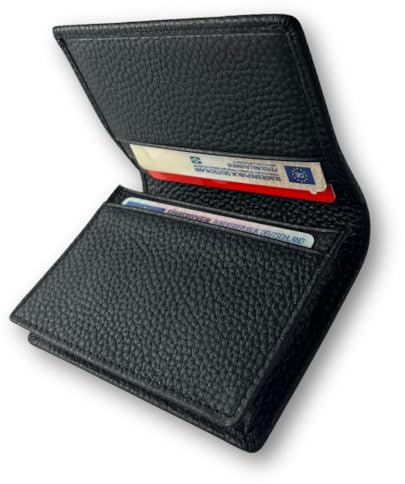 FOMAX Echtleder Kartenetui für 20 EC Karten und Geldscheine, Damen und Herren Visitenkarten Etui, kompaktes Design, 100% Leder Geldbörse