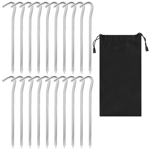 20 Stück Zeltheringe, 18cm Heringe Erdnägel Stabil, Camping Erdnägel Häringe, Häringe Zelt, Zelthaken für Camping, Angeln und Gartenarbeit Usw