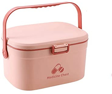 Erste-Hilfe-Kasten， Erste-Hilfe-Set, Erste-Hilfe-Set, Heim-Medizinbox, tragbare Medizin, großer Medizinschrank, Aufbewahrungskoffer, Zuhause, Outdoor-Erste-Hilfe-Sets(Pink,M)
