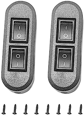 Epdpekc Eingebetteter Drahtschalter, Schwarzer Duplex-Schalter, Gerader Wippschalter, Geeignet für Dual-Control-Schreibtischlampe