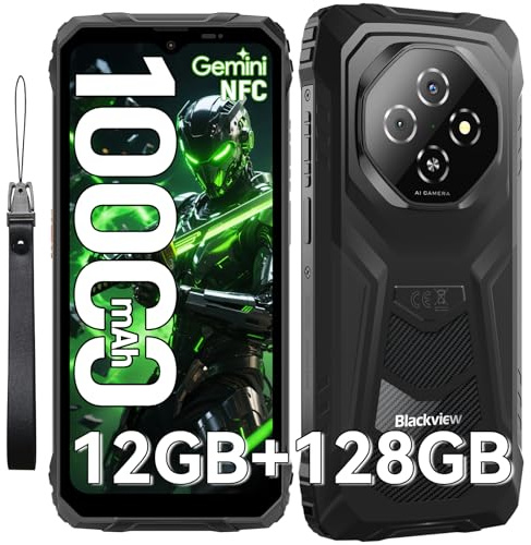 Blackview Rugged Smartphone, Android 15-Batteria 10000mAh Celluare Antiurto, 12GB+128GB/2TB TF Telefono Indistruttibile, Doke AI, 6.56''HD, 90Hz, IP69/OTG/NFC/Fingerprint/2 Anni Garanzia