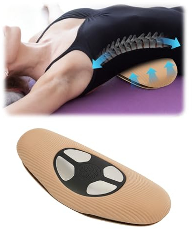 HUOMMGS Rückenmassagegerät Elektrisch Lendenwirbelkissen mit 20 EMS Pulsmodi Massagegerät mit Timingfunktion & Heißerkompressionsmodu Lenden Massagegerät Lenden Massagekissen für Büro (Braun)