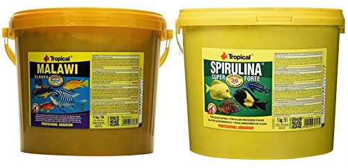 Tropical Sparpaket 5 Liter Spirulina Forte 36% Flocken Malawi Flocken 5 Liter