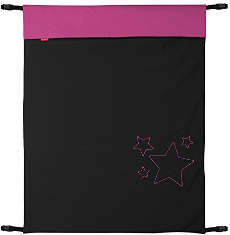 ByBoom - Baby Softshell Decke 70x100 cm Frühling, Sommer, Herbst - Thermo Aktiv für Kinderwagen, Buggy, Jogger, Farbe:Schwarz/Fuchsia