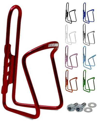 Mugghållare cykel röd anodiserad av aluminium extra förstärkt för vägcykel MTB trekkingcykel barncykel universell lämplig mugghållare med monteringsskruvar cykelflaskhållare