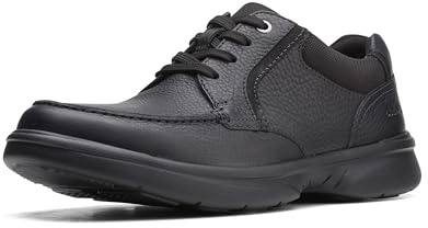 Clarks Bradley Vibe - Zapatos Oxford de Piel sintética con Cordones para Hombre, Negro(Black Tumbled), 45.5 EU