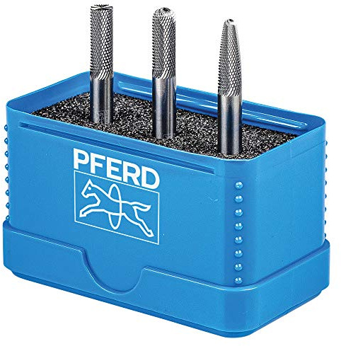 PFERD TOOLS HM-Frässtift-Set, 3-teilig, Zahnung MICRO, Schaft- 6mm, Frässtift- 6mm, 21901306 für die Feinbearbeitung auf nahezu allen Materialien bis 68 HRC 3 Formen