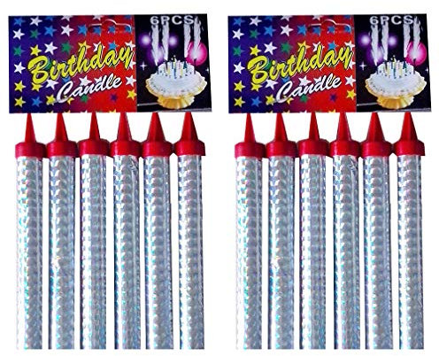 GomoX - 12 Bougies Fontaines des Glaces - Bougies d'ambiance Fontaine d'artifice pour gâteau d'anniversaire - Catégorie F1 (12c - 12 Cm)