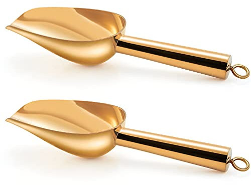 TeamFar Mini-Schaufel, 2er-Set, 85 ml, Edelstahl, kleine Schaufel, Golddose, Süßigkeiten, Mehrzweck-Schaufeln, vielseitig für Küchenspender, Buffetgläser, rostfrei und langlebig, spiegelnde Oberfläche