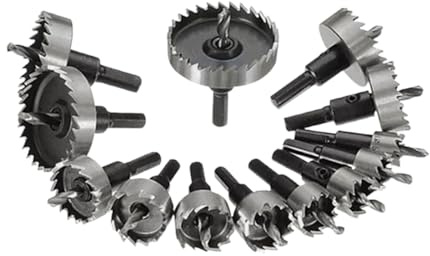 ZONADAH 13pcs in Set High Speed Hole Saw Set Metal Core Drill Bits 16-53mm Tungsten Steel Cutter Tool Kits for Stainless Steel Iron Plate Copper Wood