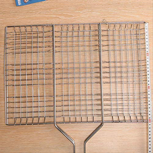 FGHSD Zusammenklappbarer Grill, Grillkorb, Outdoor-Grill-Klipp-Netzschiene, Fetter großer gegrillter Fisch-Klipp, gegrilltes Grillnetz, Grillwerkzeug BBQ