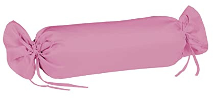 sleepling Satin Kissenbezug, Kissenhülle Nackenrolle aus 100% seidig weicher Baumwolle, Bezug Zierkissen, 60 Grad, Ökotex 100, Made in EU, 15 x 40 cm, pink