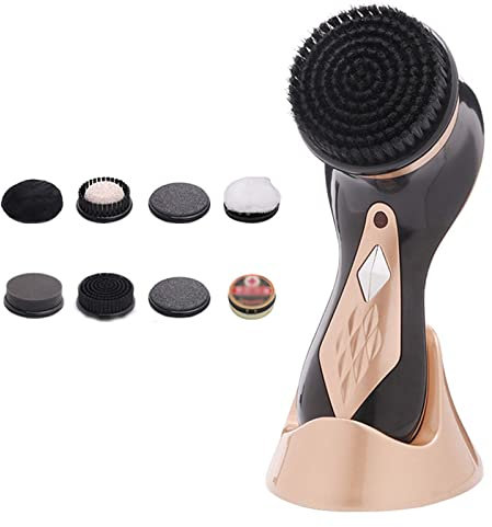 Lucidascarpe elettrica,spazzola per lucidascarpe per uso domestico,macchina per la pulizia elettrica multiuso portatile,viene fornita con 7 testine di ricambio,1 lucido da scarpe gratuito,USB,oro (or