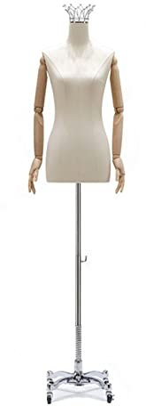 Kleiderpuppe Schneiderpuppe Schaufensterpuppe Körper Weiblich Mit Ständer, Kleiderpuppe Ständer Mit Flexiblen Armen Für Hochzeitskleid/ Brautkleid/ Pullover/ T-Shirts Für Schaufenster ( Color : Wheels