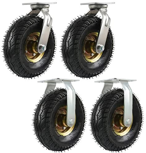 Möbelrollen Gummiräder 2 Stück Feststehende Plattenrollen Und Lenkbare Plattenrollen, Durchmesser 150mm 200mm 250mm Industriell Rad Schwerlastrollen Transportroller Für Trolleys ( Size : 10/250mm )
