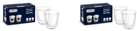 De'Longhi Verre isotherme pour cappuccino à double paroi DLSC311, 2 pièces (lot de 2), transparent
