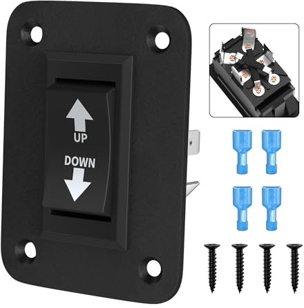 DAIERTEK - Daiertek - Interrupteur de polarité inversée momentané - 12 V 30 A DPDT - Interrupteur d'inversion de polarité - Connecteur d'alimentation pour VR - Stabilisateur de remorque