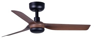 Faro MINI Punt Small Schwarz, Dunkles Holz DC Deckenventilator 6 Geschwindigkeiten
