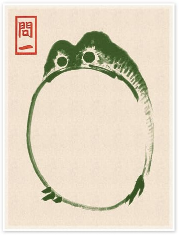 Grumpy Toad II Poster av Matsumoto Hoji 50 x 70 cm Beige Tavlor Väggdekoration