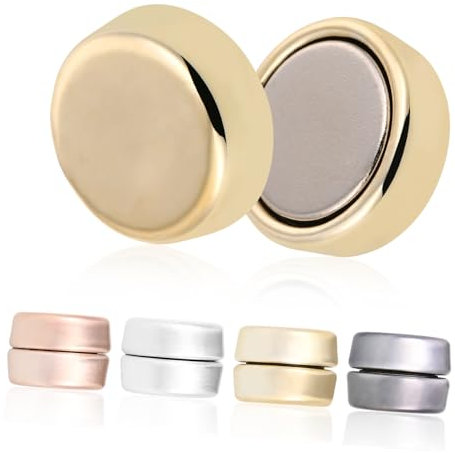 GRADENEVE 4paare Magnetische Hijab-anstecker Schal-magnet-anstecker Runde Magnete Für Hijab Schal-anstecker Ohne Nadeln Galvanisierte Magnetknöpfe Einfache Hijab-verschlüsse Dekorative Schal