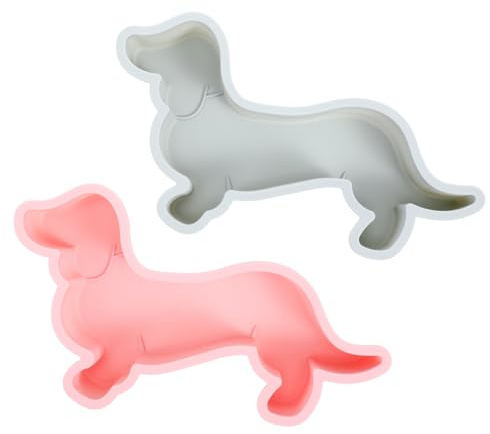 PRETYZOOM Silikonform Hund 2Er Set Antihaft Schokoladenform Für Pralinen Fondant Und Pudding Für Küche Geburtstag Party Und Diy-Backen