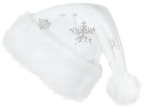 SULOLI Cappello di Babbo Natale,Cappellino Rosso e Bianco in Peluche