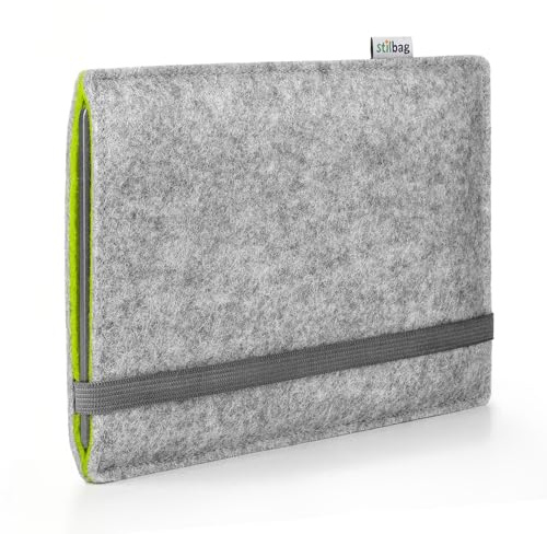 Stilbag Finn Schutzhülle kompatibel mit Amazon Kindle Paperwhite Signature Edition | Farbe: hellgrau/apfelgrün | Filz Case für eBook Reader, Made in Germany