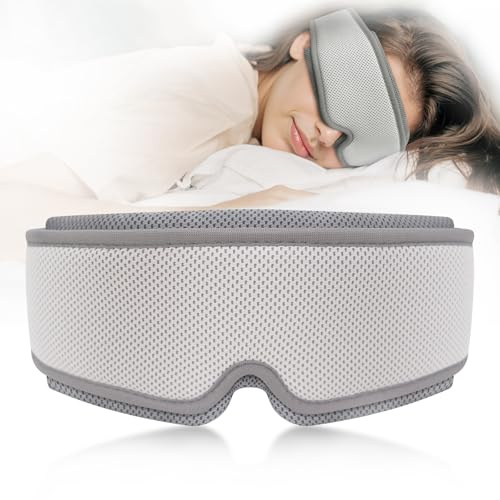 Gewichtete Augenmaske zum Schlafen, 100 % Verdunkelung, abnehmbarer Druck für Angst und Schlaflosigkeit, verstellbarer Riemen für Seitenschläfer, Damen/Herren, Reisen, mit Wäschesack