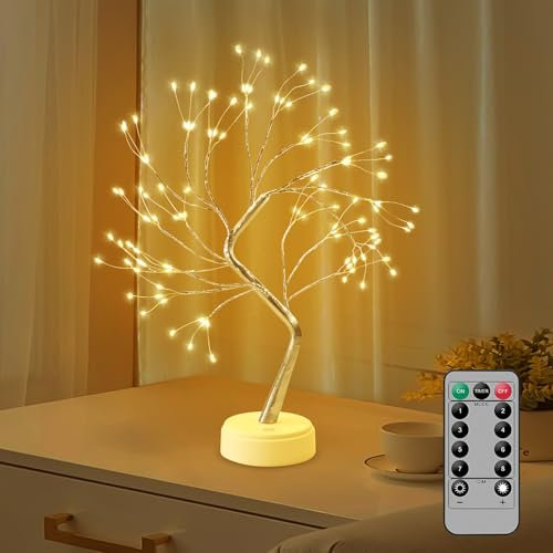 vsshe Albero Led Regolabile, Albero Bonsai LED, 108 Decorativo Luce Alberi, 8 Modalità, a batteria/USB, con Telecomando, Luci A Alberi Rami Pieghevoli per Natalizie, Pasquali, Soggiorno.