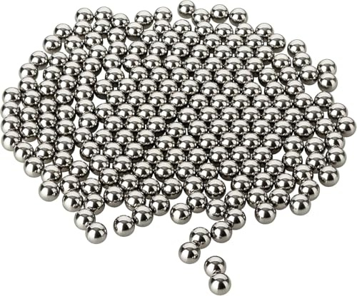 Heanvmyss Perles de Nettoyage,100 Pcs Boule D'observation en Acier Inoxydable,Mini Boules Miroirs pour Étang,Perles de Polissage,Billes pour Carafe a Decanter Vin,Jardin Décoration,Bouteilles(5,5mm)