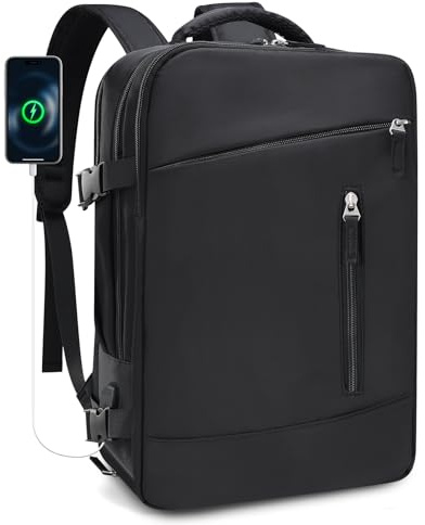 BAGROUPS Mochila Viaje Cabina Avion 40x30x15 para British Airways Air France 20L Hombre Mujer Maletas de Viaje Cabina con Cabaña de Zapatos Mochila Portatil 15.6 Pulgadas con Puerto USB USB