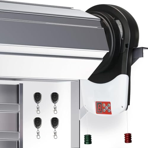 VBVARV Automatic Roll Up Garage Door Opener,Rolling Up Gate Opener,Roller Door Opener with 4 Remote for Garage Warehouse Store Barn Farm