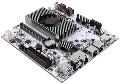 CWWK NAS Motherboard 8 Bay with 10GbE RJ45, N150 CPU Mini ITX PC Mainboard White M8 (N100 Upgrade), 2 x NVMe, Dual 2.5GbE LAN, M.2 WiFi, USB-C, DDR5 8GB RAM 128GB SSD, PCIe x1, TF