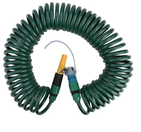 Einziehbarer Spiralschlauch 5M/10M/15M Flexibler Gartenschlauch Mit Verstellbarem Sprühkopf Und Schnellanschluss Für Gartenbewässerung Und Autowäsche(15M)