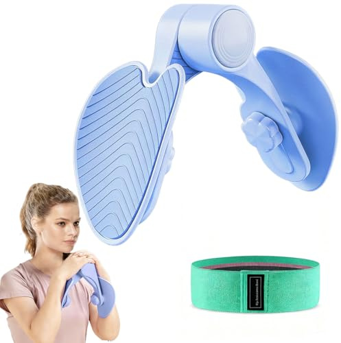 Entrenador de Suelo pélvico para Mujeres – Ejercitador de Muslos y Suelo Pélvico con Resistencia Ajustable, Tonifica Piernas y Caderas, Ideal para Recuperación Postparto y Fitness en Casa, Azul