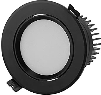 Lámparas de Techo empotradas de Aluminio Negro, Redondas y Creativas, de Alto Brillo, con Rejilla LED antideslumbrante, para Uso doméstico y Comercial, luz Natural de 24 W.