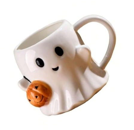 Capricious - Taza de café de Halloween Specters de 600 ml, materiales de cerámica resistentes, perfecta para decoraciones de festivales, taza de café de dibujos animados