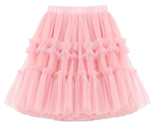 Tütü Star - Minigonna in tulle, per bambine, tutù arcobaleno, gonna da balletto, da principessa, per spettacoli scolastici, lezioni di danza, Natale, compleanno, carnevale, Rosa 2, 11-12 Anni