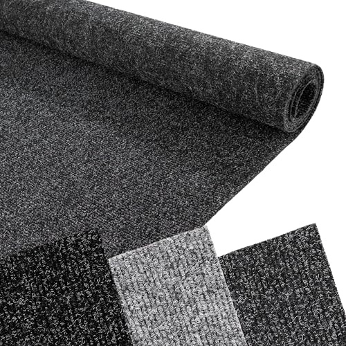 Primaflor Nadelfilz Rips 700 | 100x150 cm | Anthrazit | Rollenware | Rips-Optik aus 100 % Polypropylen, Bfl-s1, Nutzungsklasse 32, 5 mm hoch, für Messe, Büro und Objekt