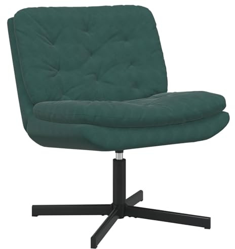 UERNGFTKM Ergonomischer Drehsessel aus Samt in Dunkelgrün, 360 Grad drehbar, 63 x 75 x 76 cm, mit weichem Samtbezug und stabilem pulverbeschichtetem Metallrahmen, ideal für Wohnzimmer