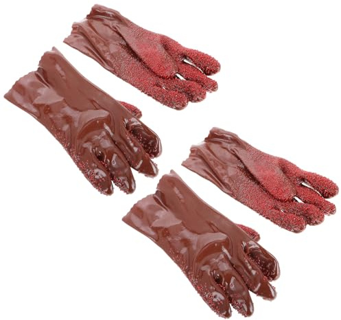 Drain Cleaning Gloves Reusable 2 Pairs Waterproof Heavy Duty PVC Gloves with Anti-Slip Grip Suitable for Plumbing and Sewer Repairs