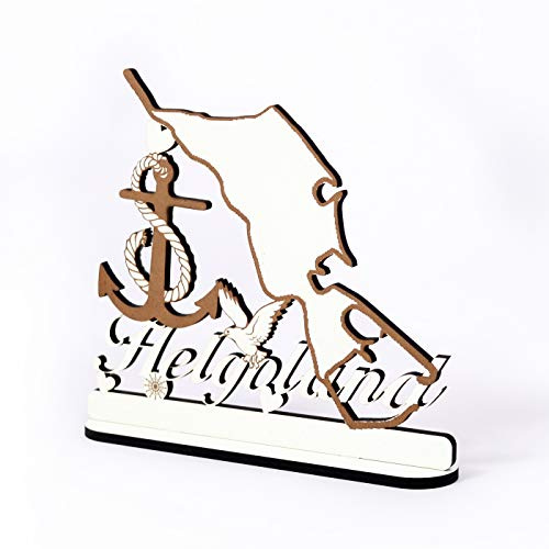 Aufsteller Insel Helgoland - Schild zum Hinstellen - Anker Möwe Dekoschild