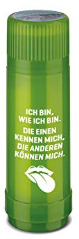 ROTPUNKT Isolierflasche 40 MAX Motto Ich Bin, wie ich Bin | BPA-frei - gesundes Trinken | Made in Germany | Warm + Kalthaltung (Glossy Absinth, 500 ml)