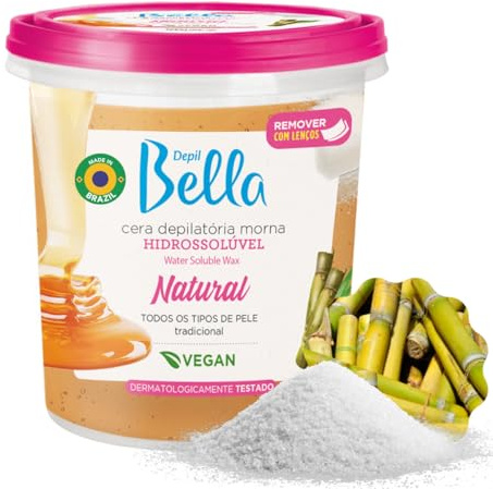 DEPIL BELLA Brazilian Sugar Wax, Hair Removal Wax for Personal & Professional Use, Organic, Natural, Vegan, Washable, All Skin Types - 2.87lbs