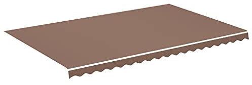 vidaXL Tissu de Remplacement pour Auvent Toile d'Auvent Tissu de Rechange pour Store Banne de Jardin Patio Terrasse Extérieur Marron 5x3 m