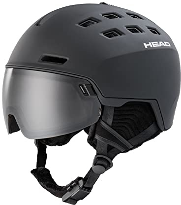 HEAD Skihelm Radar 5K Black + Spare Lens Herren Ski Helmet Skihelme Snowboardhelm mit Visier Wintersport Schutzhelm Winter M/L (56-59 cm) j21