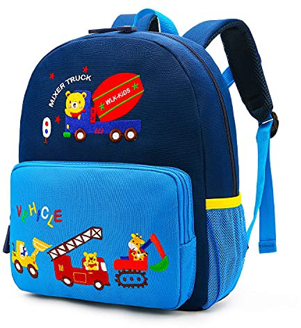 willikiva Auto Dinosaurier Kleinkind Kinder Rucksack für Jungen und Mädchen Kinder Wasserdichte Vorschule Tasche (Grünes Verkehrsparadies)