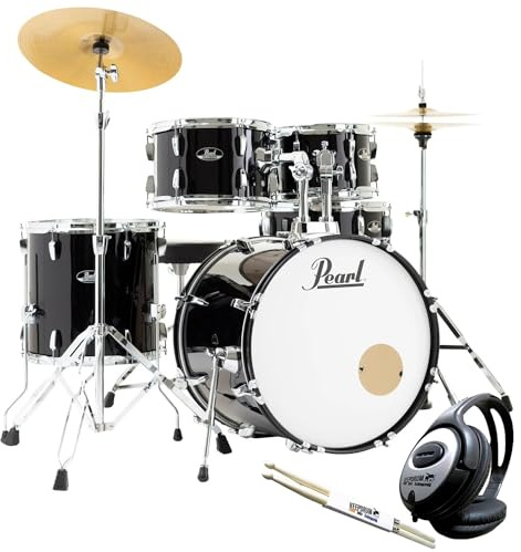 Pearl Roadshow RS505C C31 Black Schlagzeug Drumset + keepdrum Drumsticks und Kopfhörer