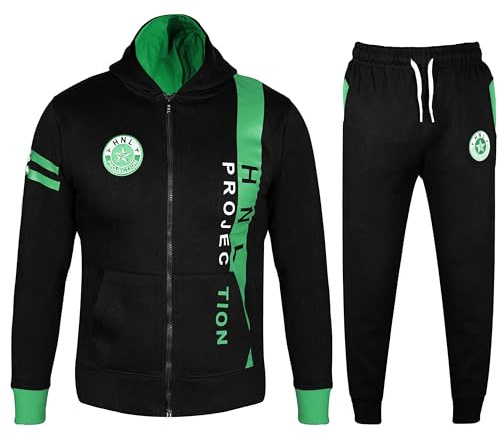 GUBA® - Conjunto de chándal para niños, sudadera con capucha de forro polar con diseño HNL y pantalones para niñas, ropa deportiva, pantalones de sudadera para niños, conjunto completo de chándal para